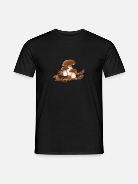 Boletus setas recoger setas recolector bosque de setas - Camiseta hombre - negro