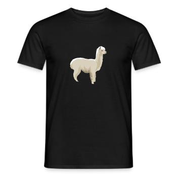 Lama alpaga alpaga laine nature animal cadeau doux - T-shirt homme - noir - Devant - AI Model Male 178 light (178cm)