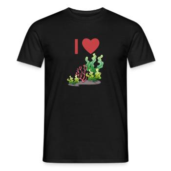 I love Algen | Alge Tang Seetang Botanik - Männer T-Shirt - Schwarz - Vorne - AI Model Male 178 light (178cm)