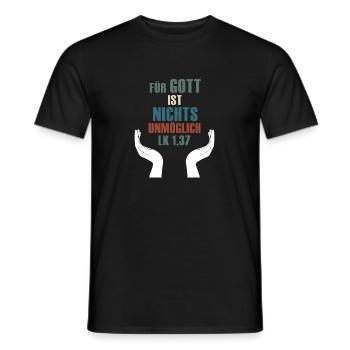 Für Gott ist nichts unmöglich Lukas 1,37 - Männer T-Shirt - Schwarz - Vorne - AI Model Male 178 light (178cm)
