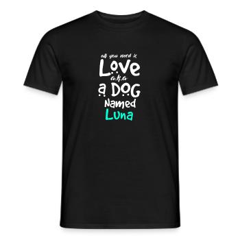 Un chien nommé Luna Puppy Lover - T-shirt homme - noir - Devant - AI Model Male 178 light (178cm)