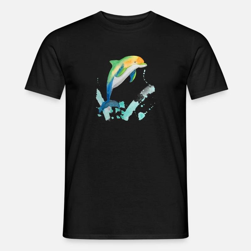 21 Delfin - Männer T-Shirt - Schwarz