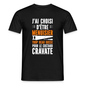 Humour Menuisier Atelier de Menuiserie - T-shirt homme - noir - Devant - AI Model Male 178 light (178cm)