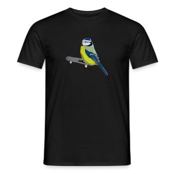 Blue Skateboard Bird Patinage Drôle Animal - T-shirt homme - noir - Devant - AI Model Male 178 light (178cm)