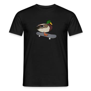 Canard Skateboard Oiseau Patinage Drôle Animal - T-shirt homme - noir - Devant - AI Model Male 178 light (178cm)
