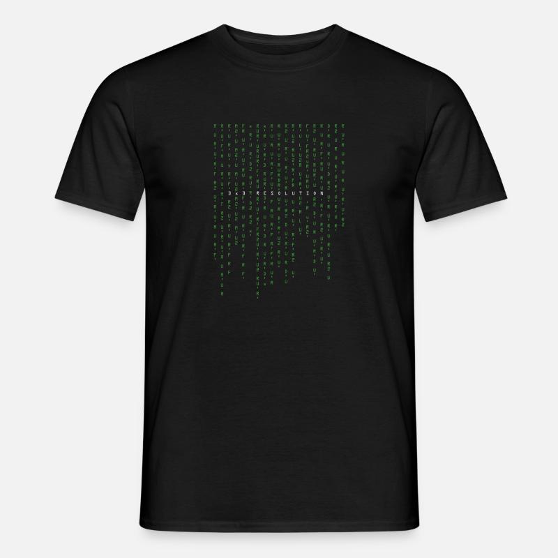 3x3 Resolution. Cubing-Cube-Cuber-Speedcubing - T-shirt homme - noir