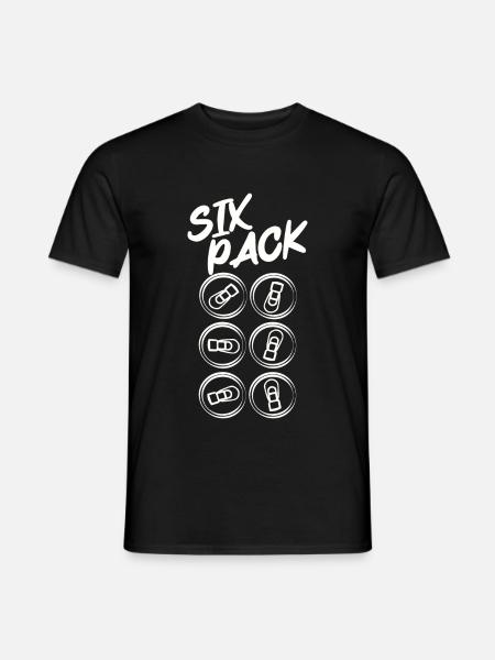 Sixpack Bier Dose Männer lustig - Männer T-Shirt - Schwarz