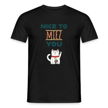 Nice to miez you! - Männer T-Shirt - Schwarz - Vorne - AI Model Male 178 light (178cm)