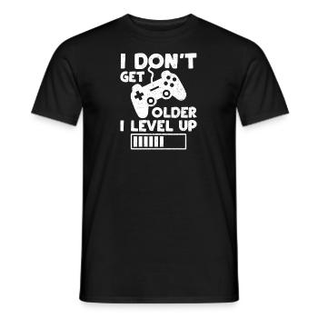 Je ne vieillis pas Je monte de niveau - Anniversaire - T-shirt homme - noir - Devant - AI Model Male 178 light (178cm)