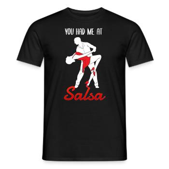 You Had Me At Salsa Dancing Dancers - Men's T-Shirt - black - Front - AI Model Male 178 light (178cm)