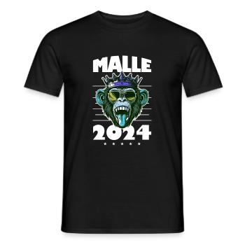 Malle 2024 Mallorca Monkey Party - Men's T-Shirt - black - Front - AI Model Male 178 light (178cm)
