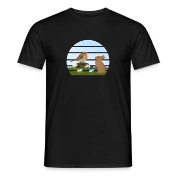 Robin Bird Rabbit Easter Spring - Men's T-Shirt - black - Front - AI Model Male 178 light (178cm)