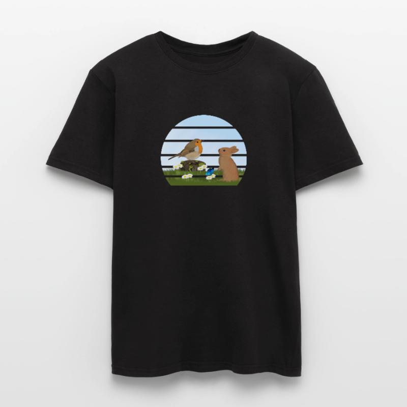 Robin Bird Rabbit Easter Spring Men's T-shirt