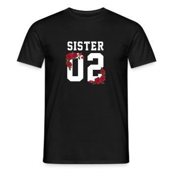 Sister 02 Roses Tattoo Best friends besties bff - Men's T-Shirt - black - Front - AI Model Male 178 light (178cm)