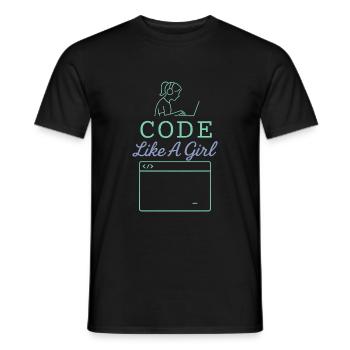 Code Like A Girl - Männer T-Shirt - Schwarz - Vorne - AI Model Male 178 light (178cm)
