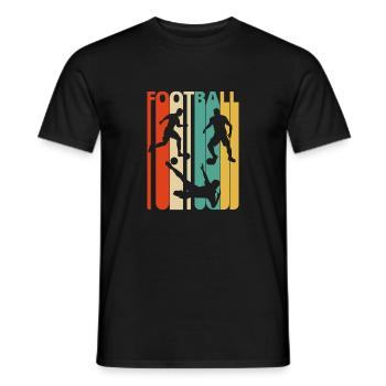 Vintage Football Player Fan Gifts for dad, brother - Men's T-Shirt - black - Front - AI Model Male 178 light (178cm)