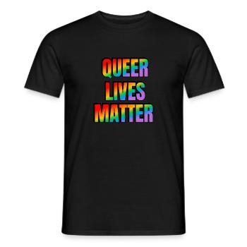 Les vies queer comptent - T-shirt homme - noir - Devant - AI Model Male 178 light (178cm)