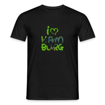 I love Hamburg - Men's T-Shirt - black - Front - AI Model Male 178 light (178cm)