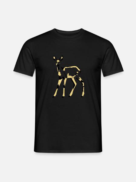 reh - Männer T-Shirt - Schwarz