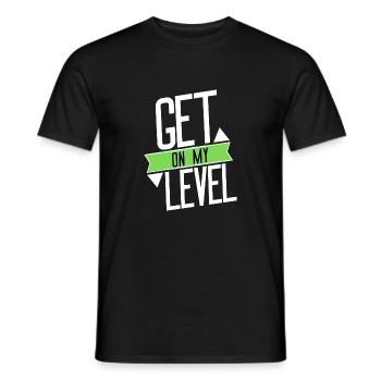 Get onmy Level - Original green Design - T-shirt homme - noir - Devant - AI Model Male 178 light (178cm)