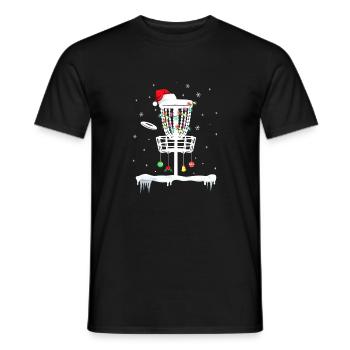 Disc Golf Funny Frisbee Sports Gift With Christmas - T-shirt homme - noir - Devant - AI Model Male 178 light (178cm)