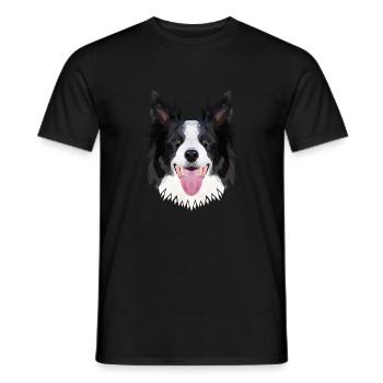Polyart Border Collie - Men's T-Shirt - black - Front - AI Model Male 178 light (178cm)