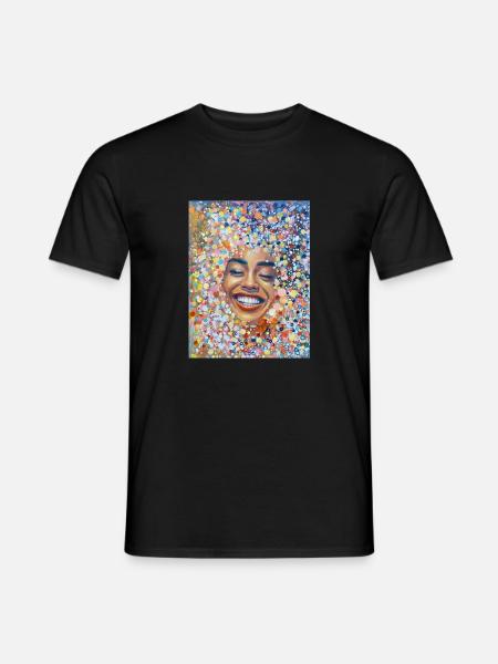 Portrait de femme Abstrait Positif - T-shirt homme - noir