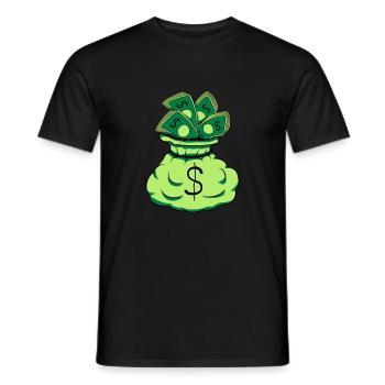 Geld Sack Scheine - Männer T-Shirt - Schwarz - Vorne - AI Model Male 178 light (178cm)