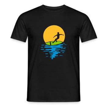 Evening Sun Surfer - Men's T-Shirt - black - Front - AI Model Male 178 light (178cm)