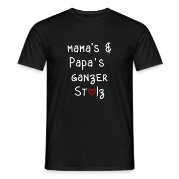 mama papa Eltern stolz Kinder babys Schrift - Männer T-Shirt - Schwarz - Vorne - AI Model Male 178 light (178cm)