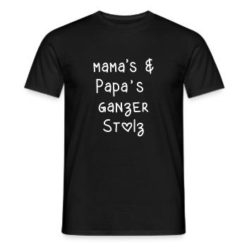 mama papa Eltern stolz Kinder babys Schrift - Männer T-Shirt - Schwarz - Vorne - AI Model Male 178 light (178cm)