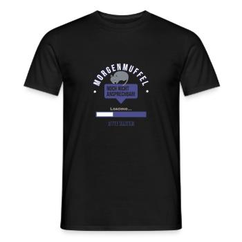 Morgenmuffel Oberteil Katze Witziger Spruch Herren - Männer T-Shirt - Schwarz - Vorne - AI Model Male 178 light (178cm)