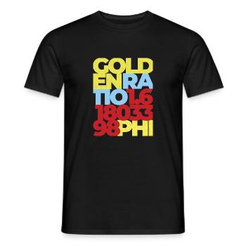 Golden Ratio Math Equation Mathematics - Men's T-Shirt - black - Front - AI Model Male 178 light (178cm)