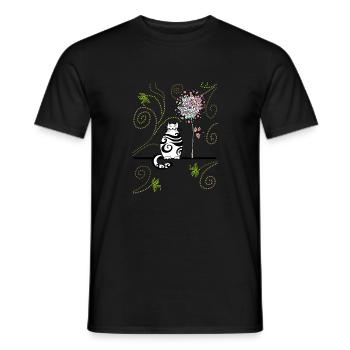 Cat - Men's T-Shirt - black - Front - AI Model Male 178 light (178cm)