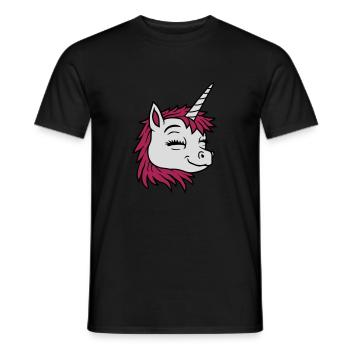 Tête joyeuse licorne comique - T-shirt homme - noir - Devant - AI Model Male 178 light (178cm)