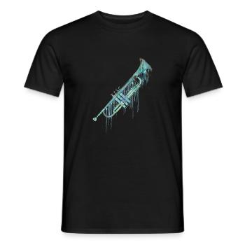 trumpet watercolor - Men's T-Shirt - black - Front - AI Model Male 178 light (178cm)