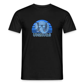 Ouïghours - T-shirt homme - noir - Devant - AI Model Male 178 light (178cm)