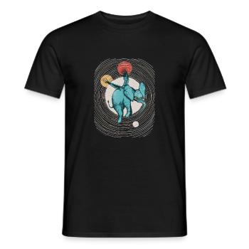 Flying elephant. - Men's T-Shirt - black - Front - AI Model Male 178 light (178cm)