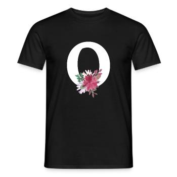 Floral letter - Men's T-Shirt - black - Front - AI Model Male 178 light (178cm)