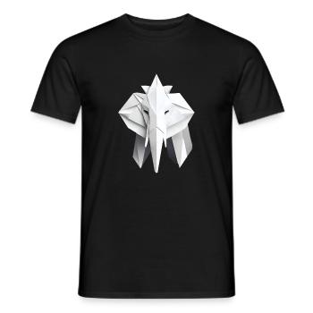 Origami Paper Elephant - Men's T-Shirt - black - Front - AI Model Male 178 light (178cm)