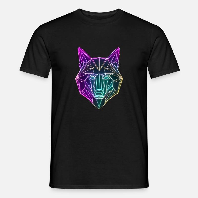 NeonWolf - Männer T-Shirt - Schwarz