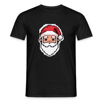 Père Noël 8 bits / Joyeux Noël / Pixel Art - T-shirt homme - noir - Devant - AI Model Male 178 light (178cm)