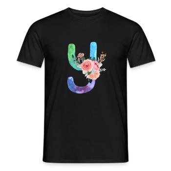 Letter y watercolor - Men's T-Shirt - black - Front - AI Model Male 178 light (178cm)