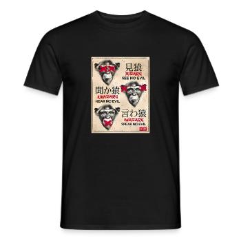 23F 0191 bk - Men's T-Shirt - black - Front - AI Model Male 178 light (178cm)