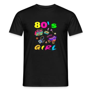 T-Shirt rétro des années 80 Designs colorés - T-shirt homme - noir - Devant - AI Model Male 178 light (178cm)