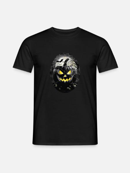 Halloween Kürbis Kopf - Männer T-Shirt - Schwarz