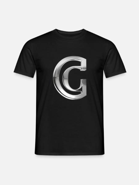 Chrome ,, C " Metallic - Männer T-Shirt - Schwarz
