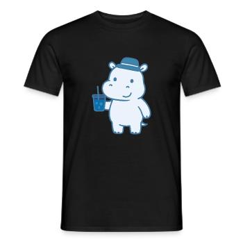 Nilpferd Strohhalm Limonade Sommer Urlaub Strand - Männer T-Shirt - Schwarz - Vorne - AI Model Male 178 light (178cm)