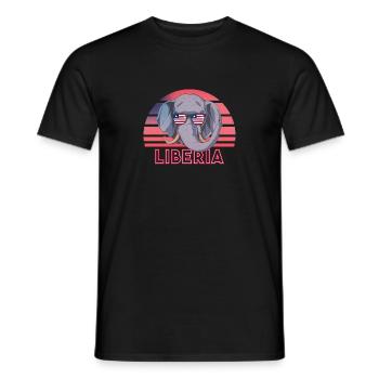 Liberia - Männer T-Shirt - Schwarz - Vorne - AI Model Male 178 light (178cm)