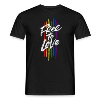 Libre d'aimer - LGBT - T-shirt homme - noir - Devant - AI Model Male 178 light (178cm)